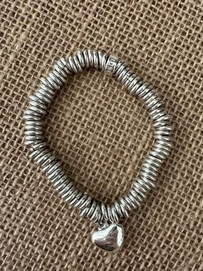 Links of London Sweetie Sterling Silver Heart Charm Stretch Bracelet
